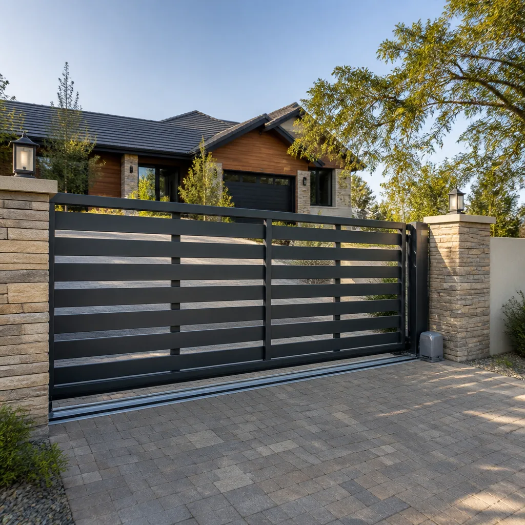Sliding driveway gates