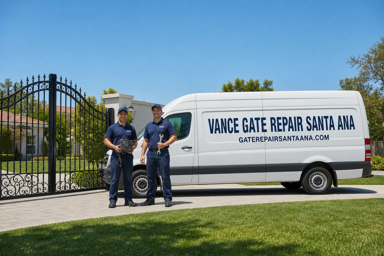 Vance Gate Repair Santa Ana gate repair service vehicle and crew in Santa Ana, CA